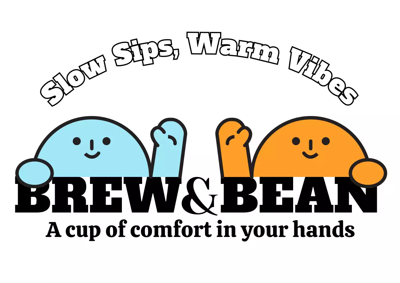 カラフル ポップ カフェ ロゴ テキスト