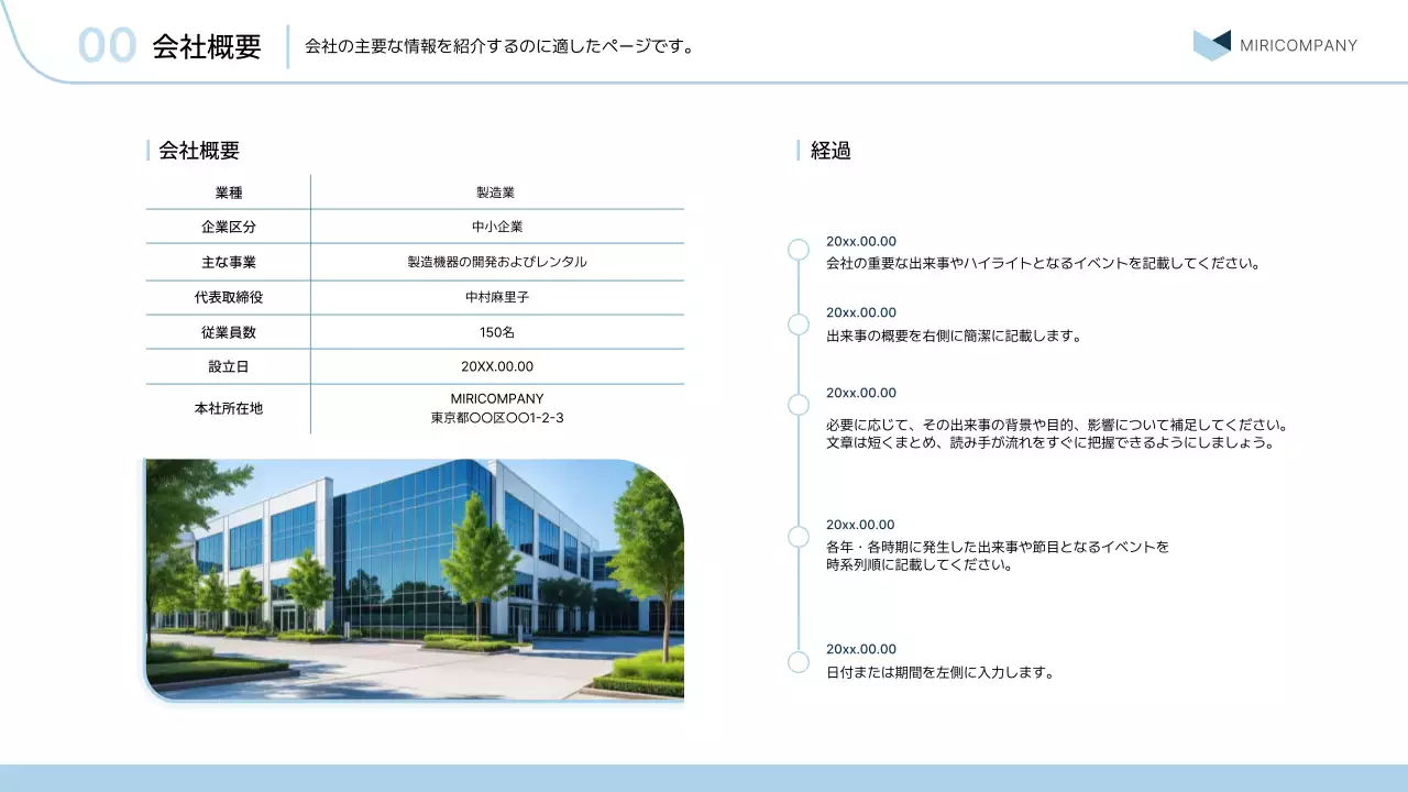 青 シンプル ビジネス プレゼンテーション