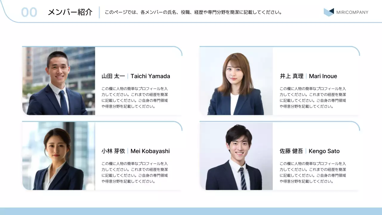 青 シンプル ビジネス プレゼンテーション