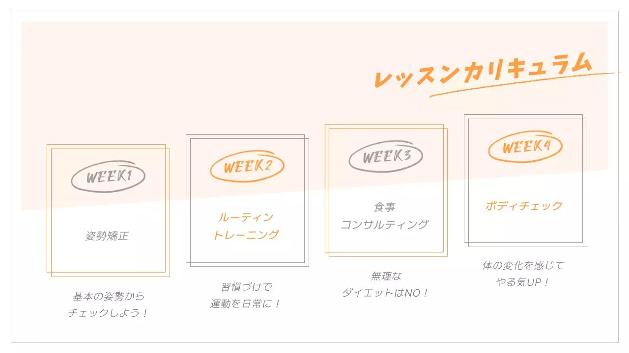 オレンジモノクロオンラインフィットネスウェブ詳細ページ