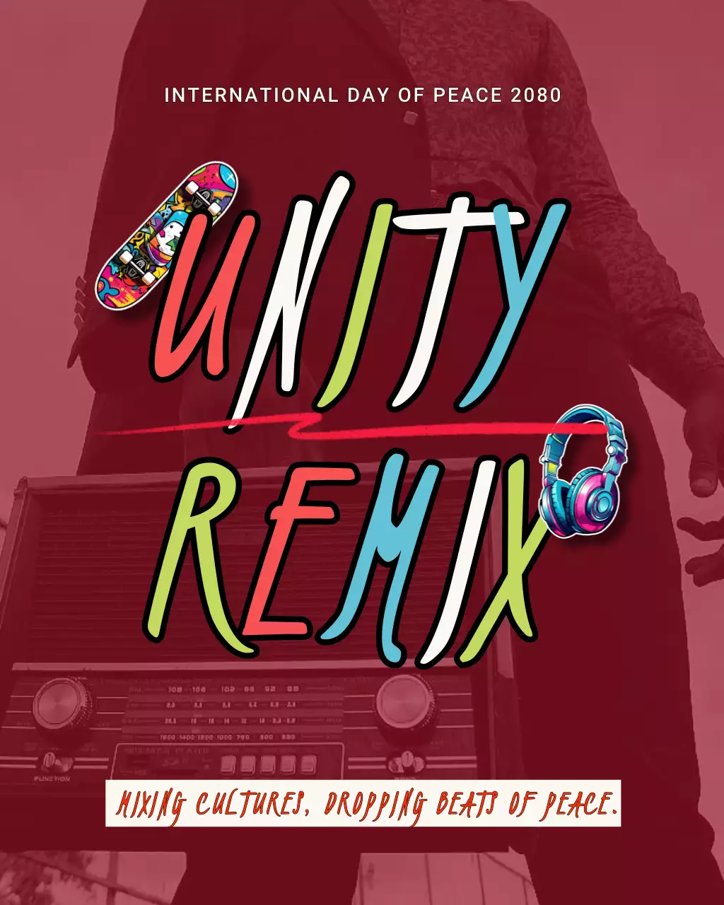 Colorful Urban Neon International Peace Day