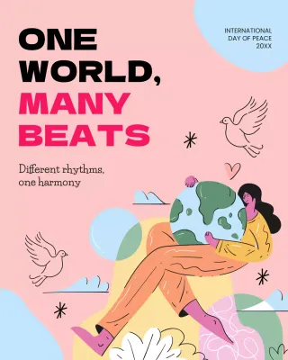 White Hand Drawn Peace Announcement Instagram Post