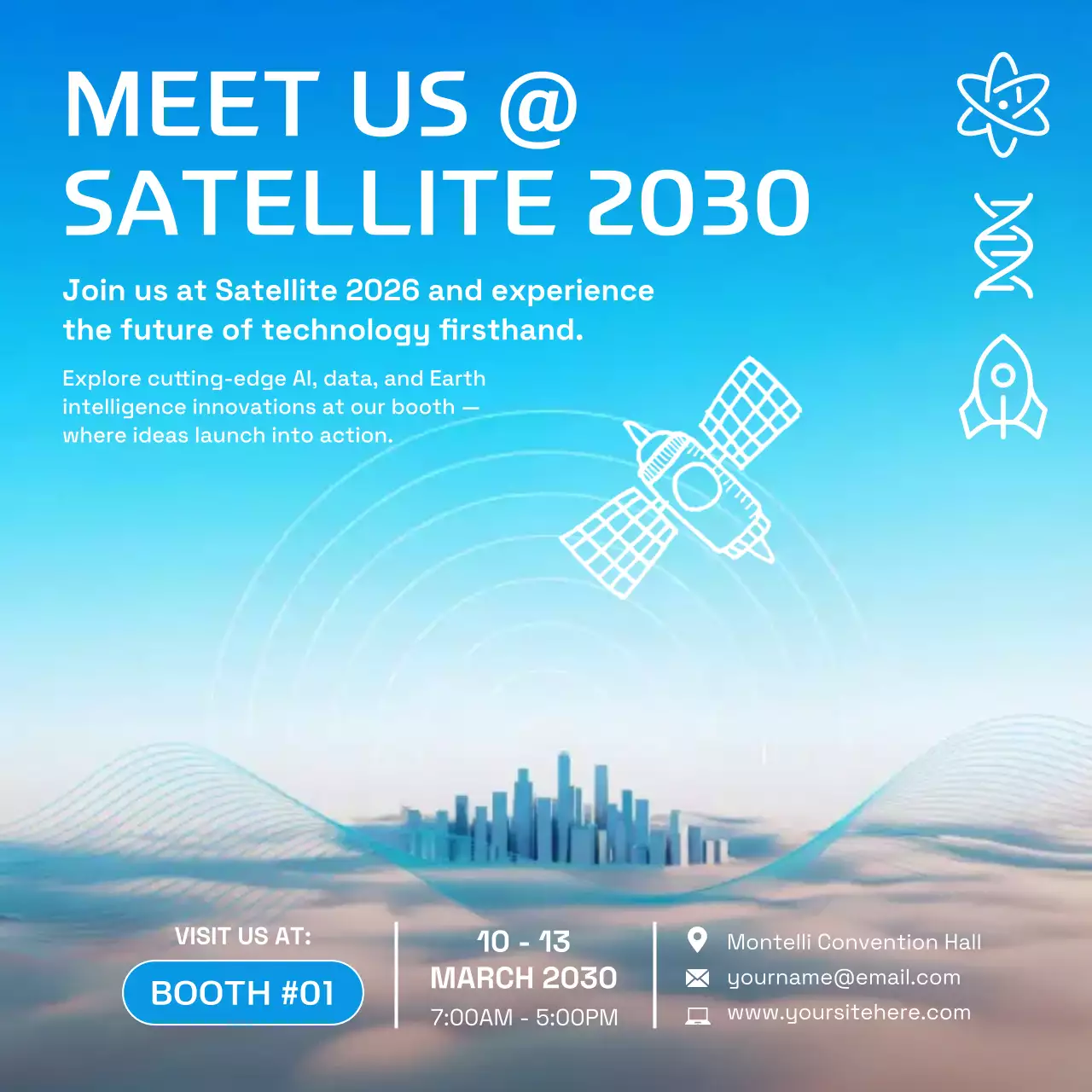 Blue Futuristic Technology Exhibition Instagram Post