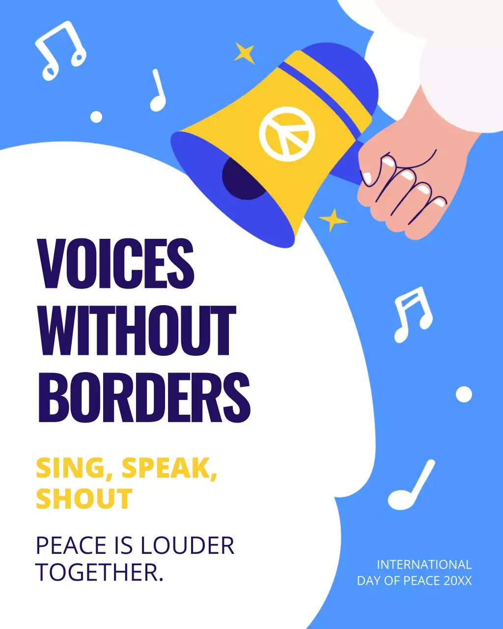 Blue and White Illustrative International Peace Day Instagram Post