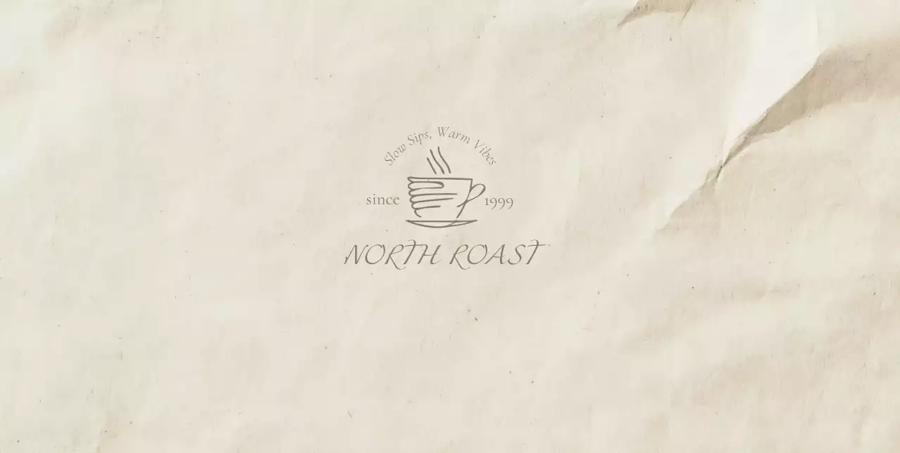 ベージュ クラシック コーヒー ロゴ 単色イラスト