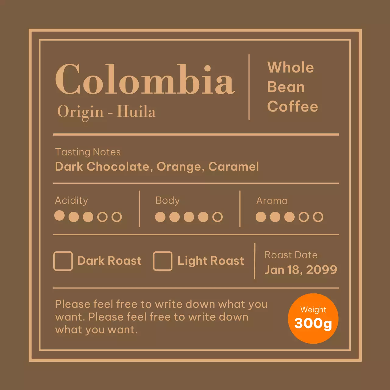 茶色 シンプル コーヒー ラベル コーヒー豆紹介
