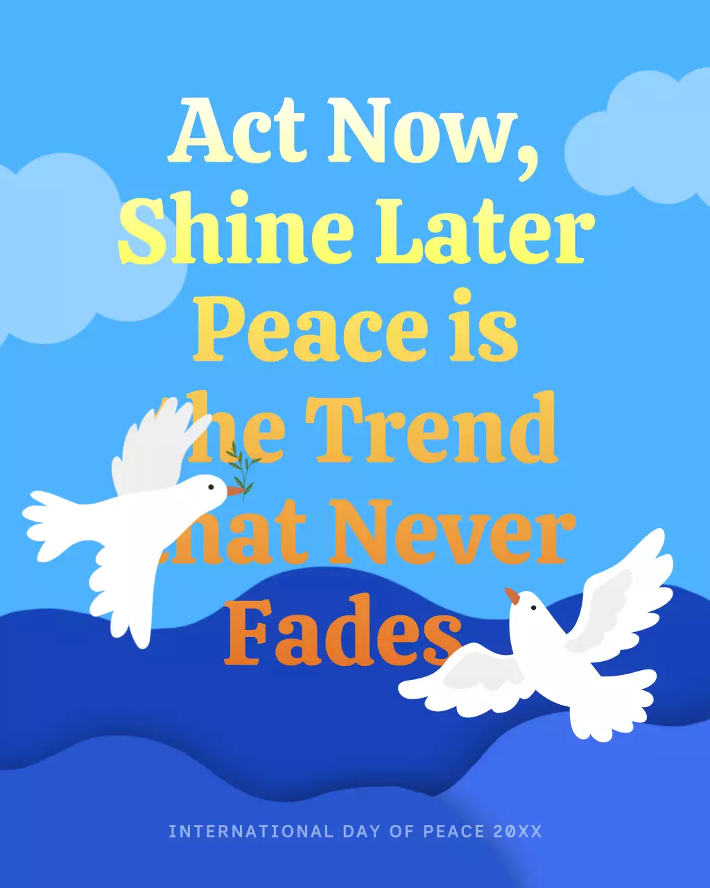 Blue Illustrative International Peace Day Instagram Post