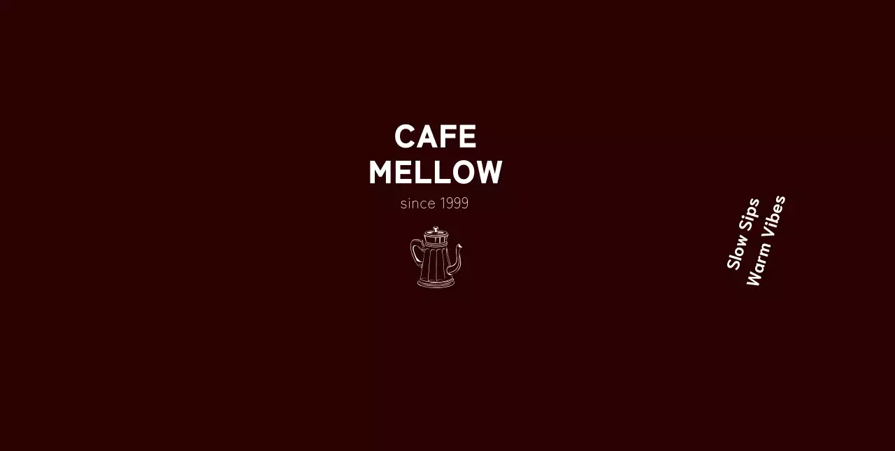 茶色 シンプル カフェ ロゴ 単色イラスト