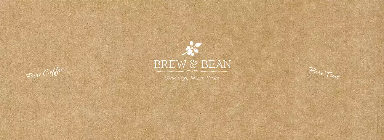 ベージュ シンプル コーヒー ロゴ 単色イラスト