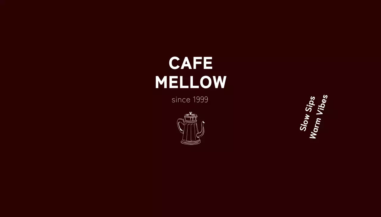 茶色 シンプル カフェ ロゴ 単色イラスト