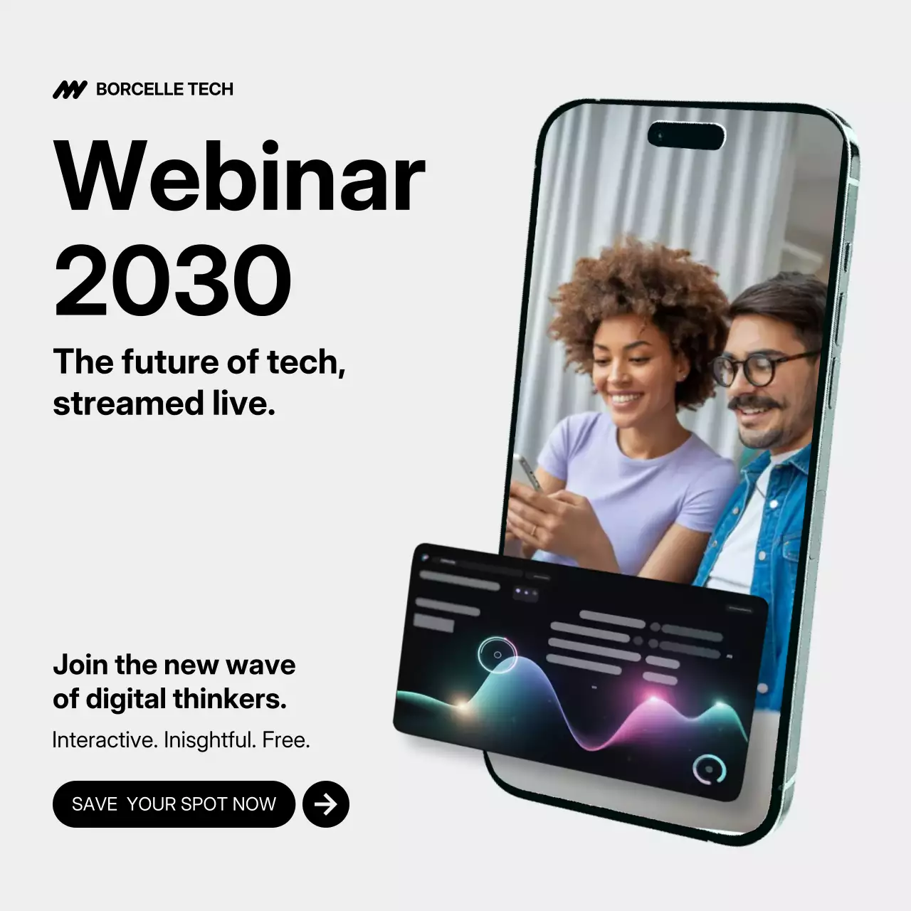 Grey Modern Tech Advertisement Instagram Post