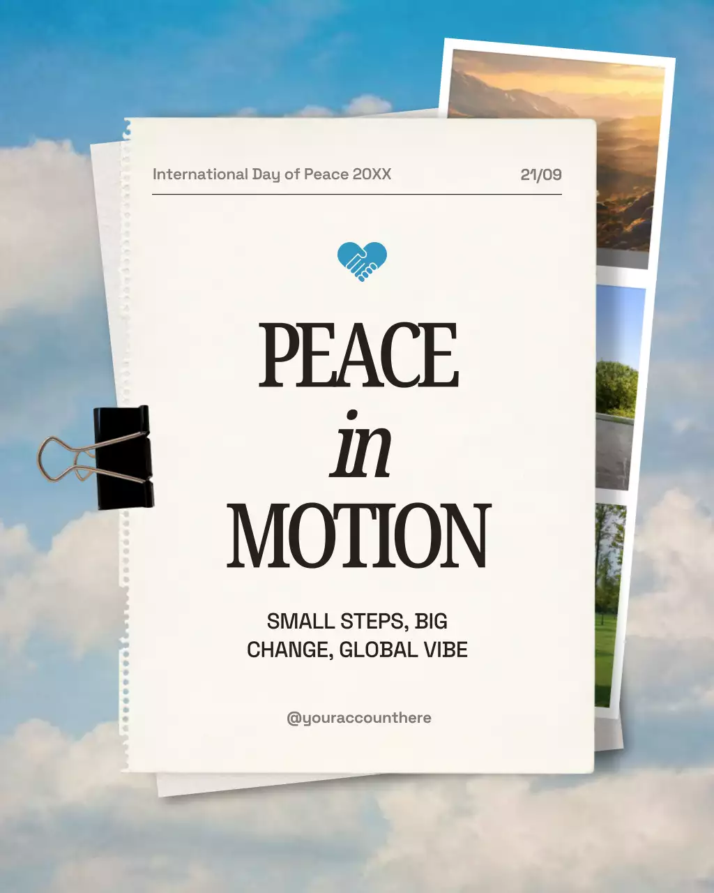 White Modern Peace Announcement Instagram Post