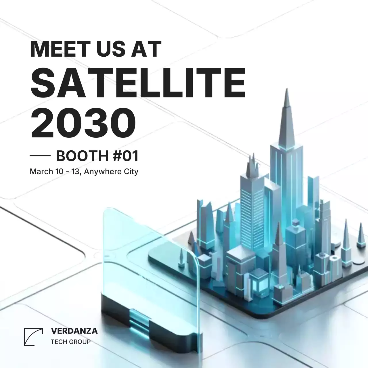 Blue Futuristic Tech Exhibition Announcement Instagram Post