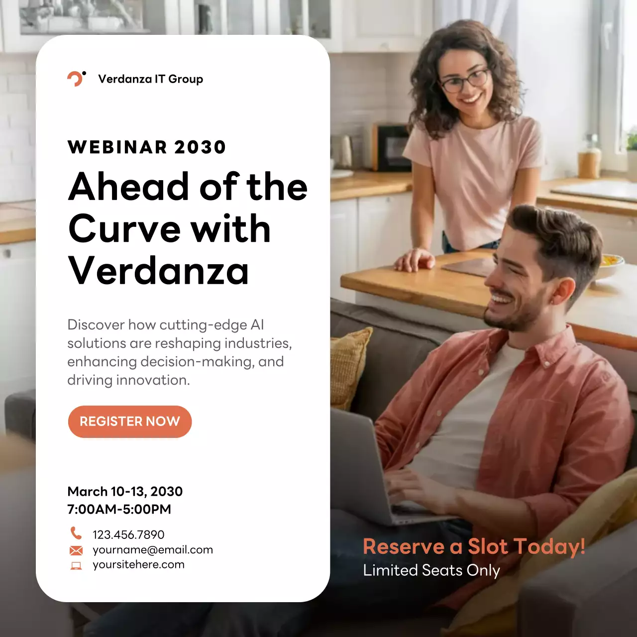 Orange Modern AI Webinar Announcement Instagram Post