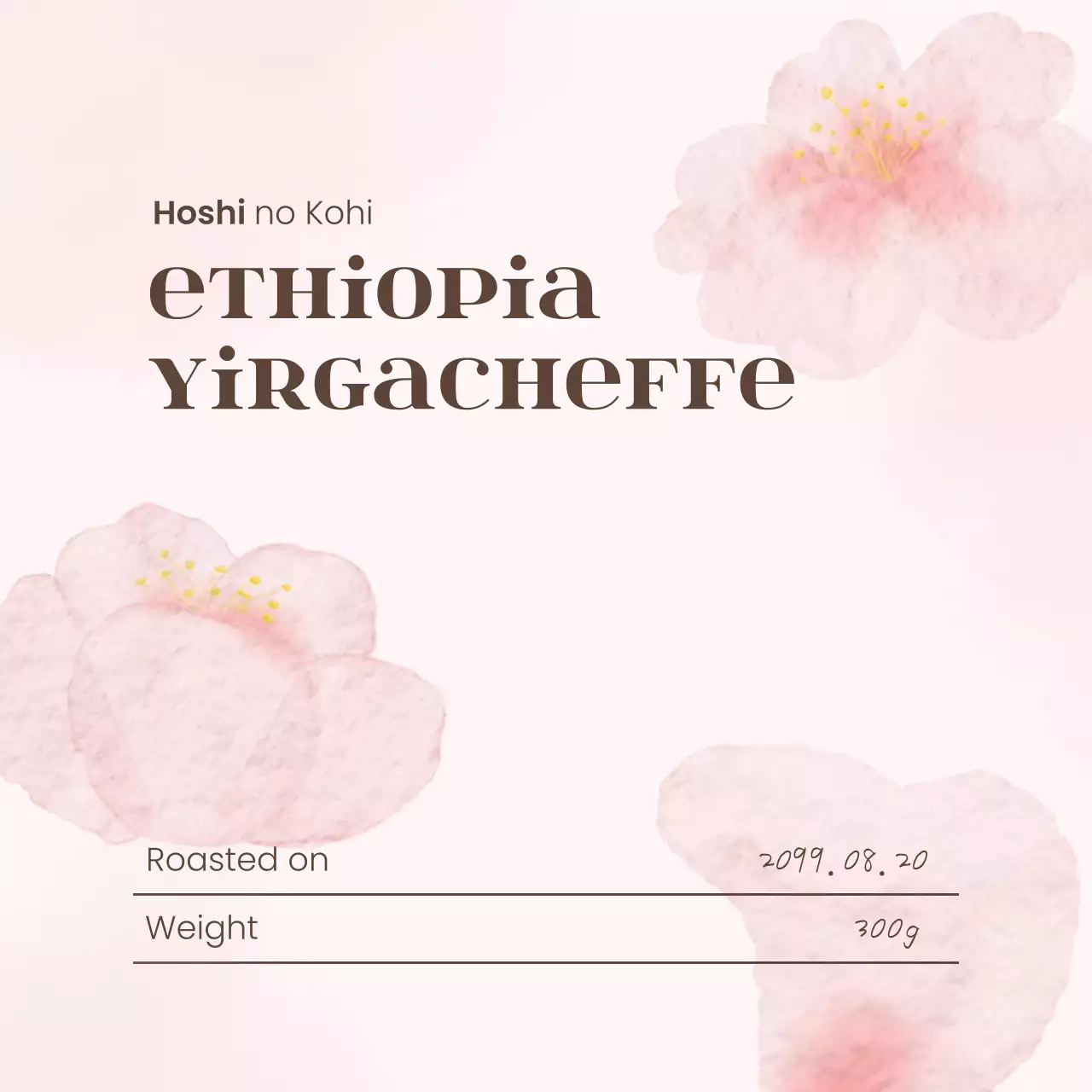 ピンク シンプル コーヒー ラベル コーヒー豆ラベル