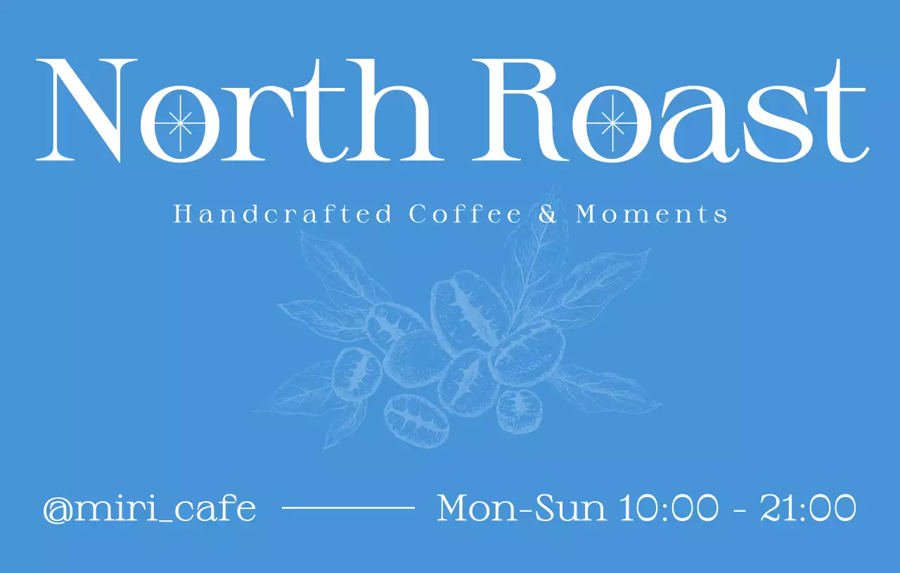 青 洗練された カフェ 名刺 おしゃれ