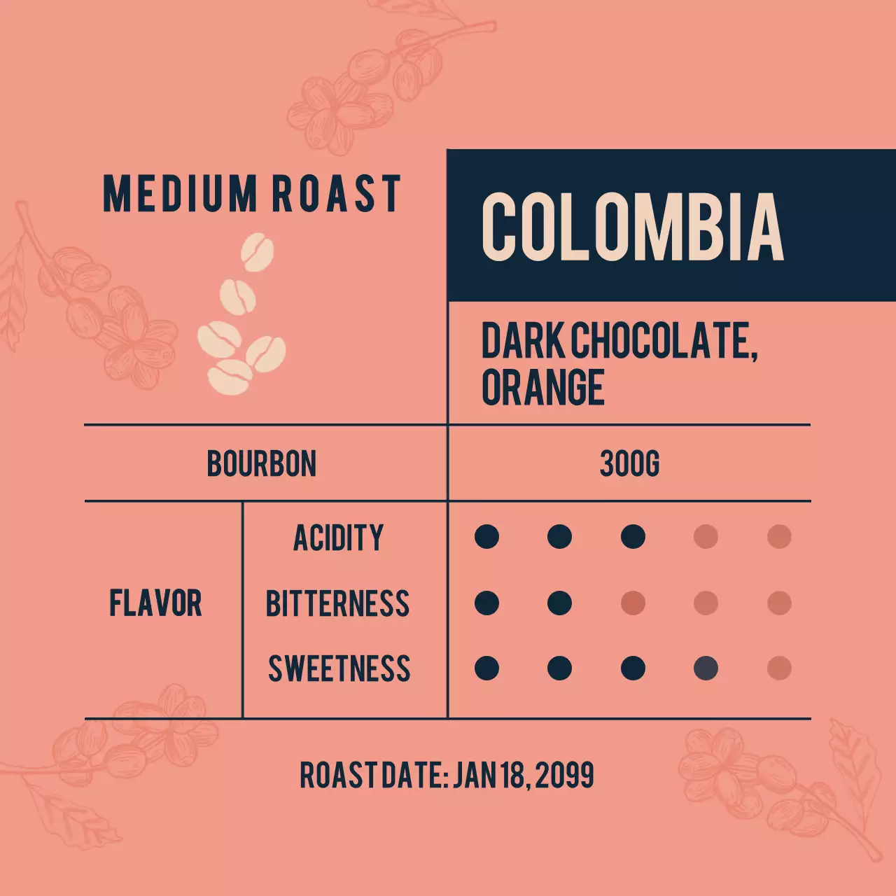 ピンク モダン コーヒー ラベル コーヒー豆紹介