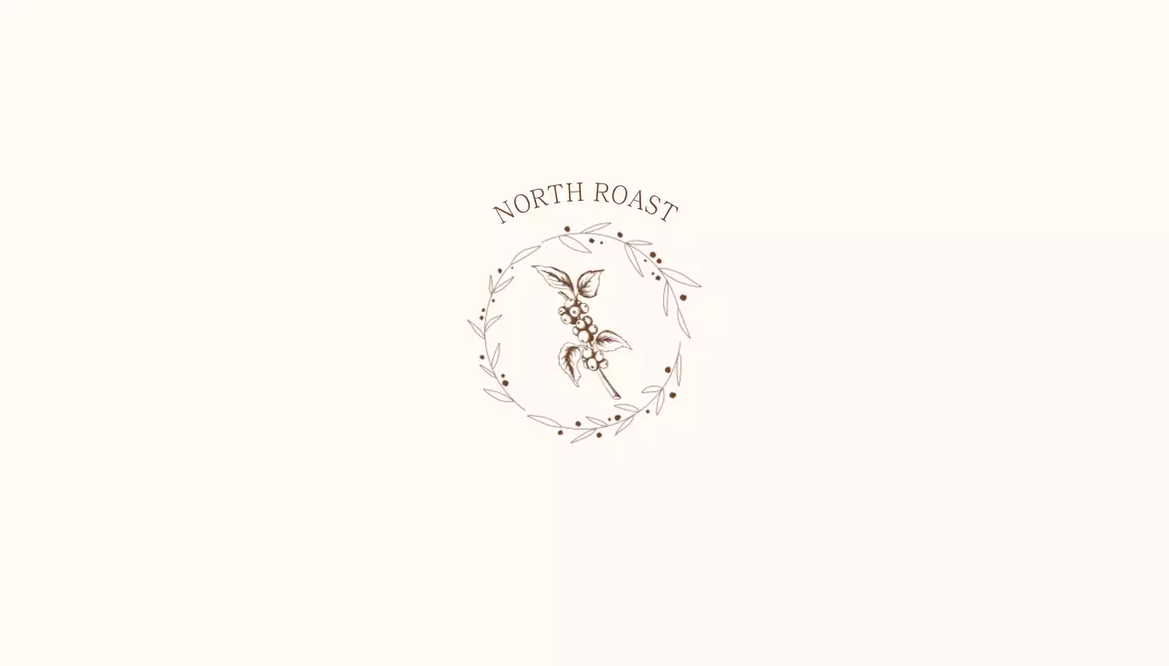 アイボリー シンプル コーヒー ロゴ 単色イラスト