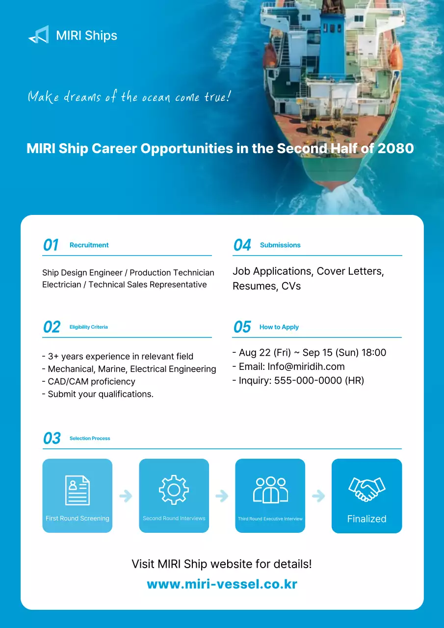 Aviso de Recrutamento Simples Azul