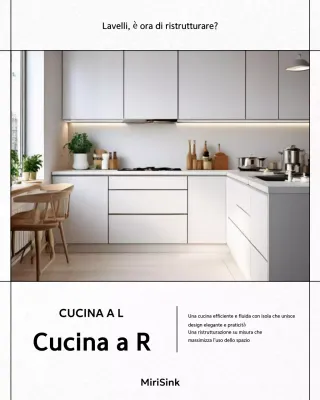 Annuncio pubblicitario per la ristrutturazione di una cucina moderna bianca