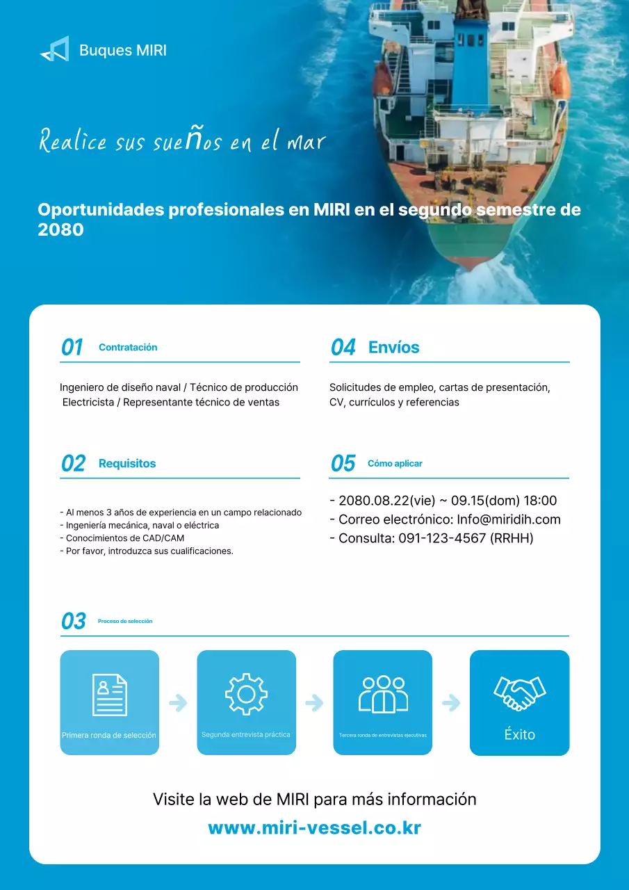 Aviso de contratación de Blue Simple