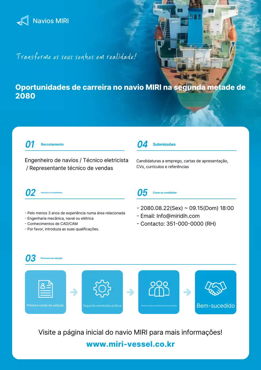 Aviso de Recrutamento Simples Azul