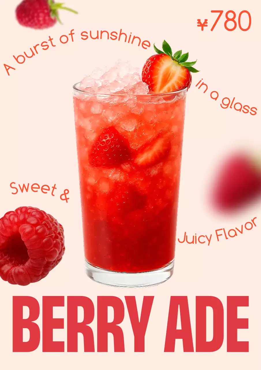 赤 ポップ ドリンク メニュー ポップ