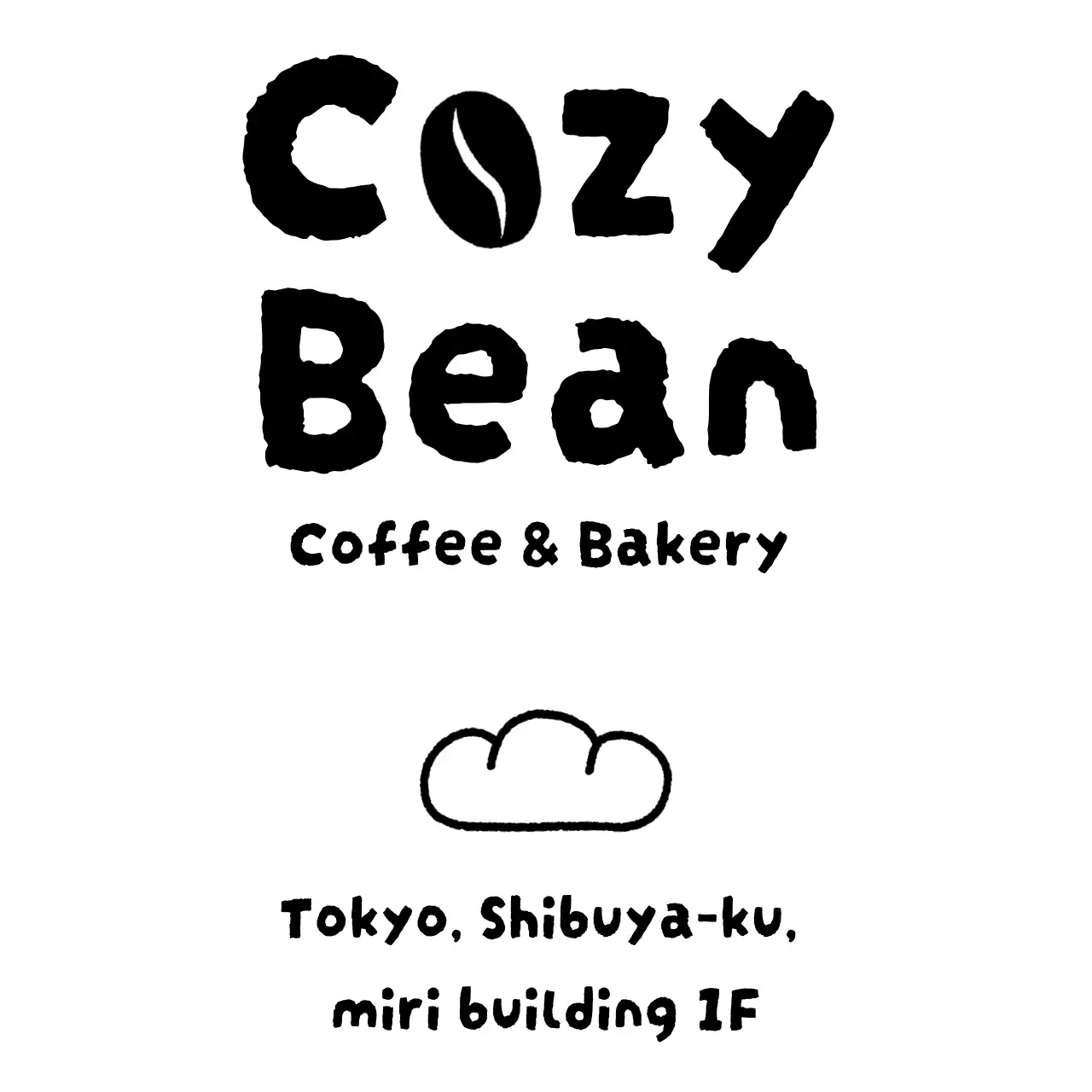 白黒 シンプル カフェ ロゴ 単色イラスト