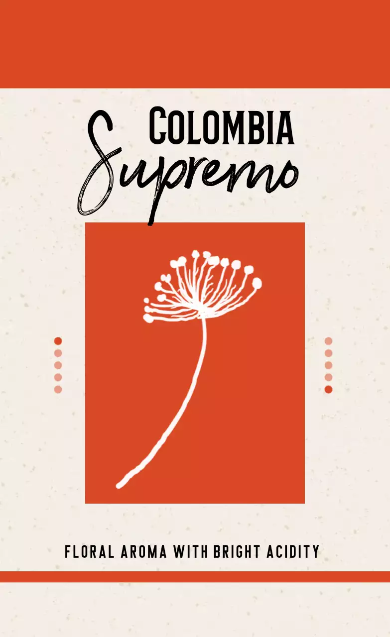 オレンジ シンプル コーヒー ラベル コーヒー豆ラベル