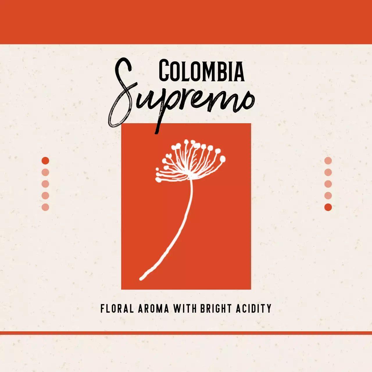 オレンジ シンプル コーヒー ラベル コーヒー豆ラベル