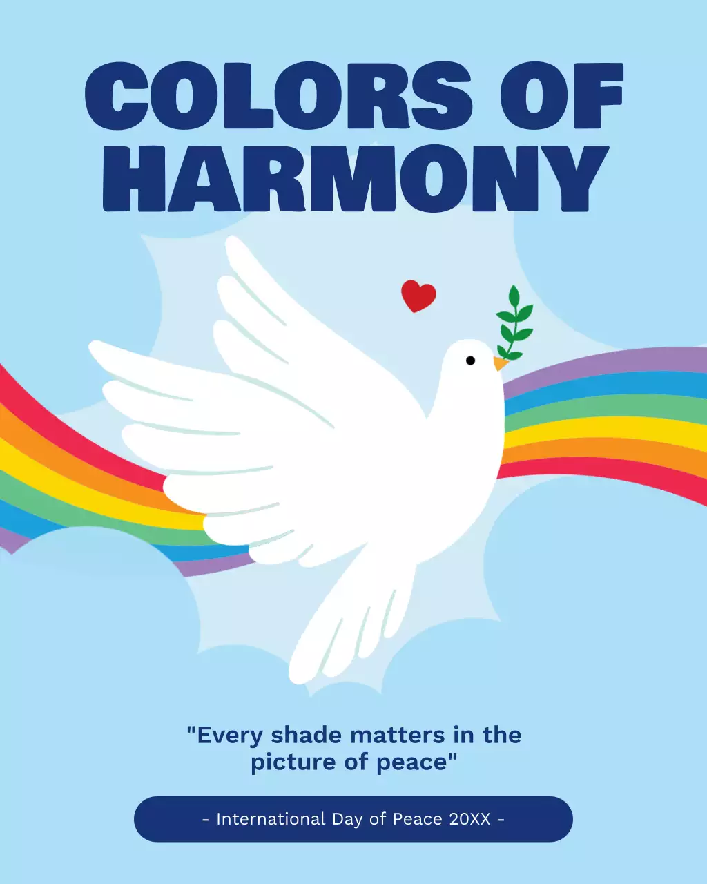 Blue Illustrative International Peace Day Instagram Post