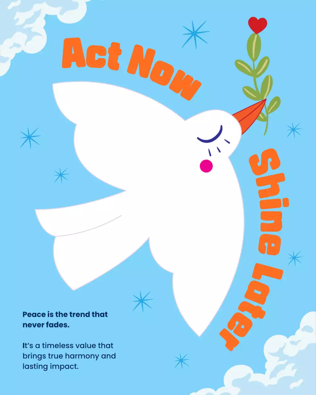 Blue Bold Illustrative International Peace Day Instagram Post