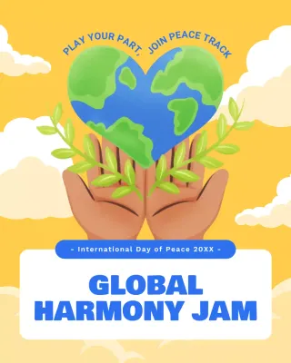 Blue and Green Illustrative International Peace Day Instagram Post