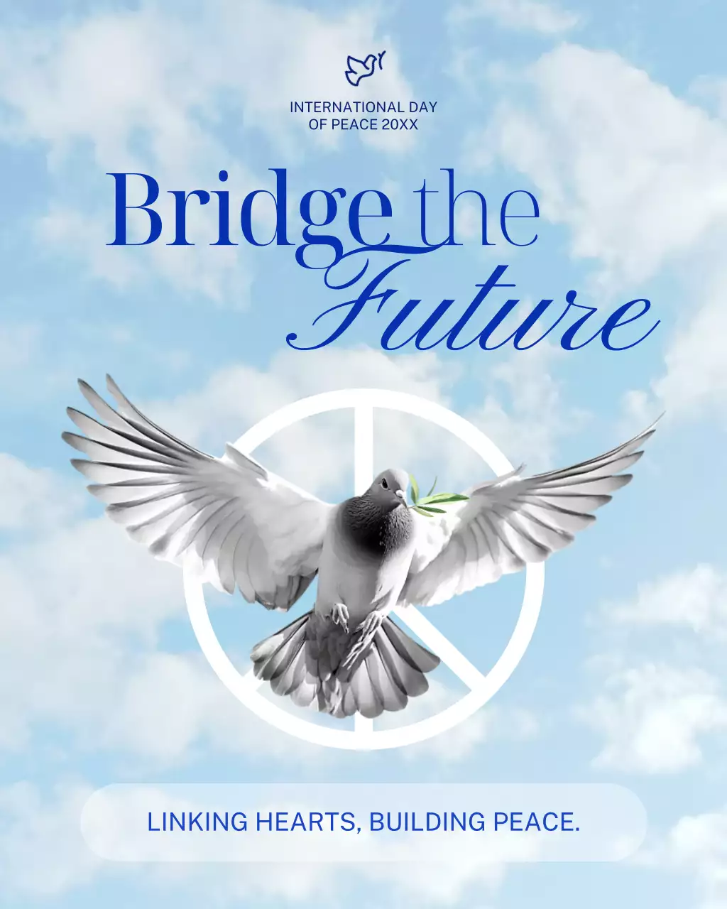 Blue and White Elegant International Peace Day Instagram Post