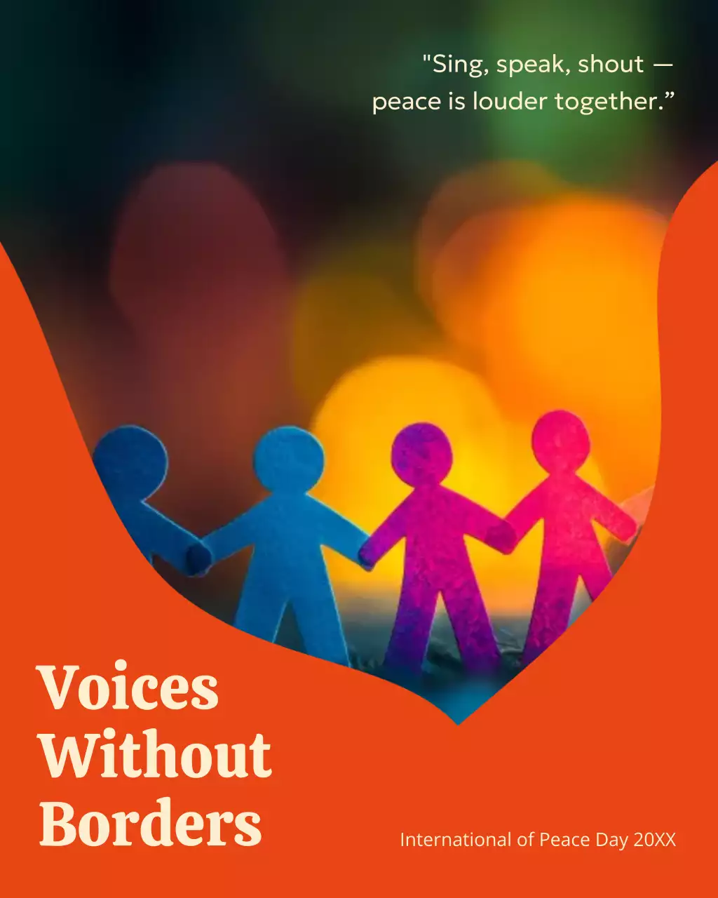 Orange Illustrative International Peace Day Instagram Post