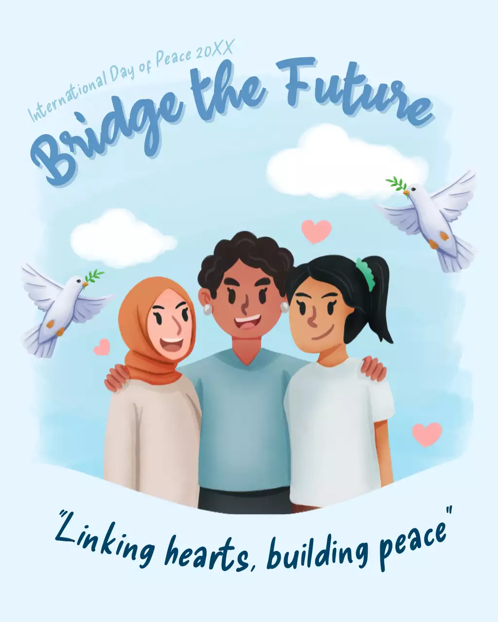 Blue Illustrative International Peace Day Instagram Post