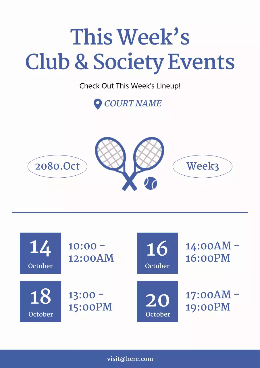 blue modern events schedule