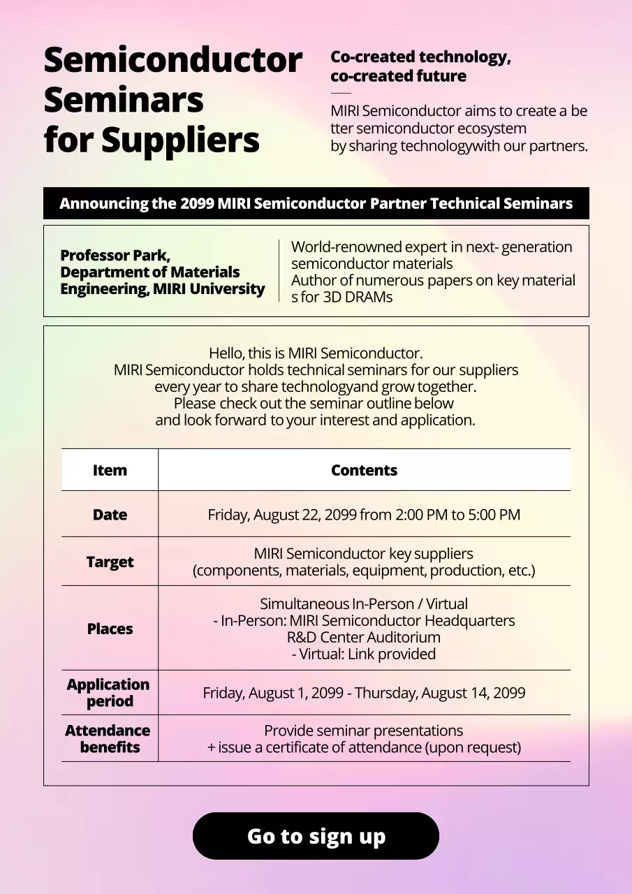 thông báo sự kiện bán dẫn hiện đại màu hồng