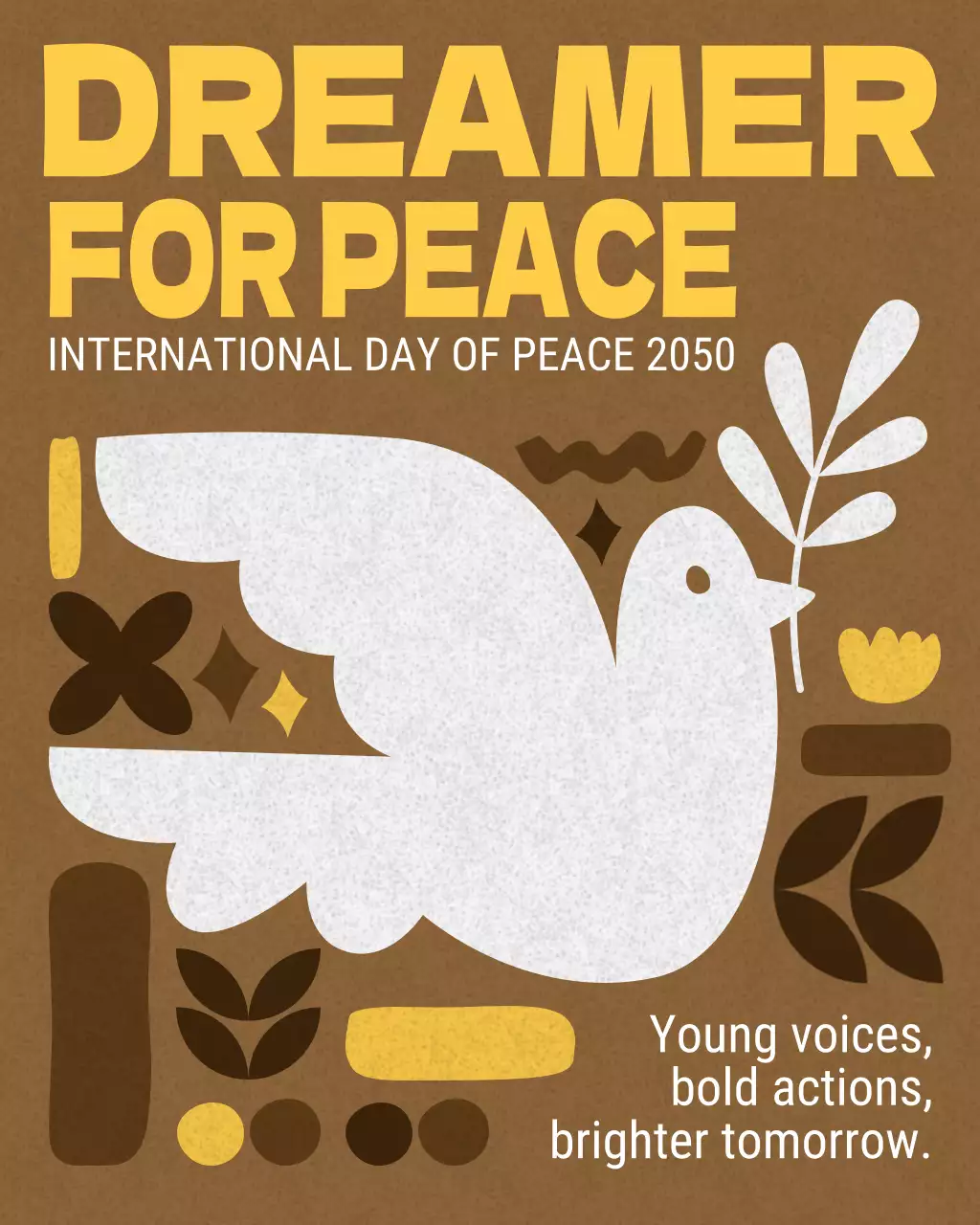 Brown Abstract Peace Event Instagram Post