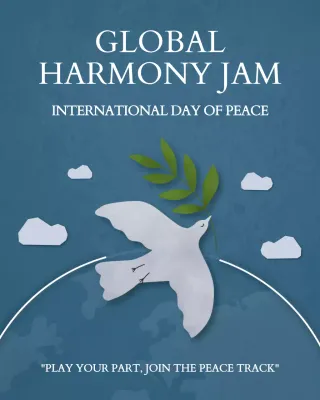 Blue Elegant Peace Event Instagram Post