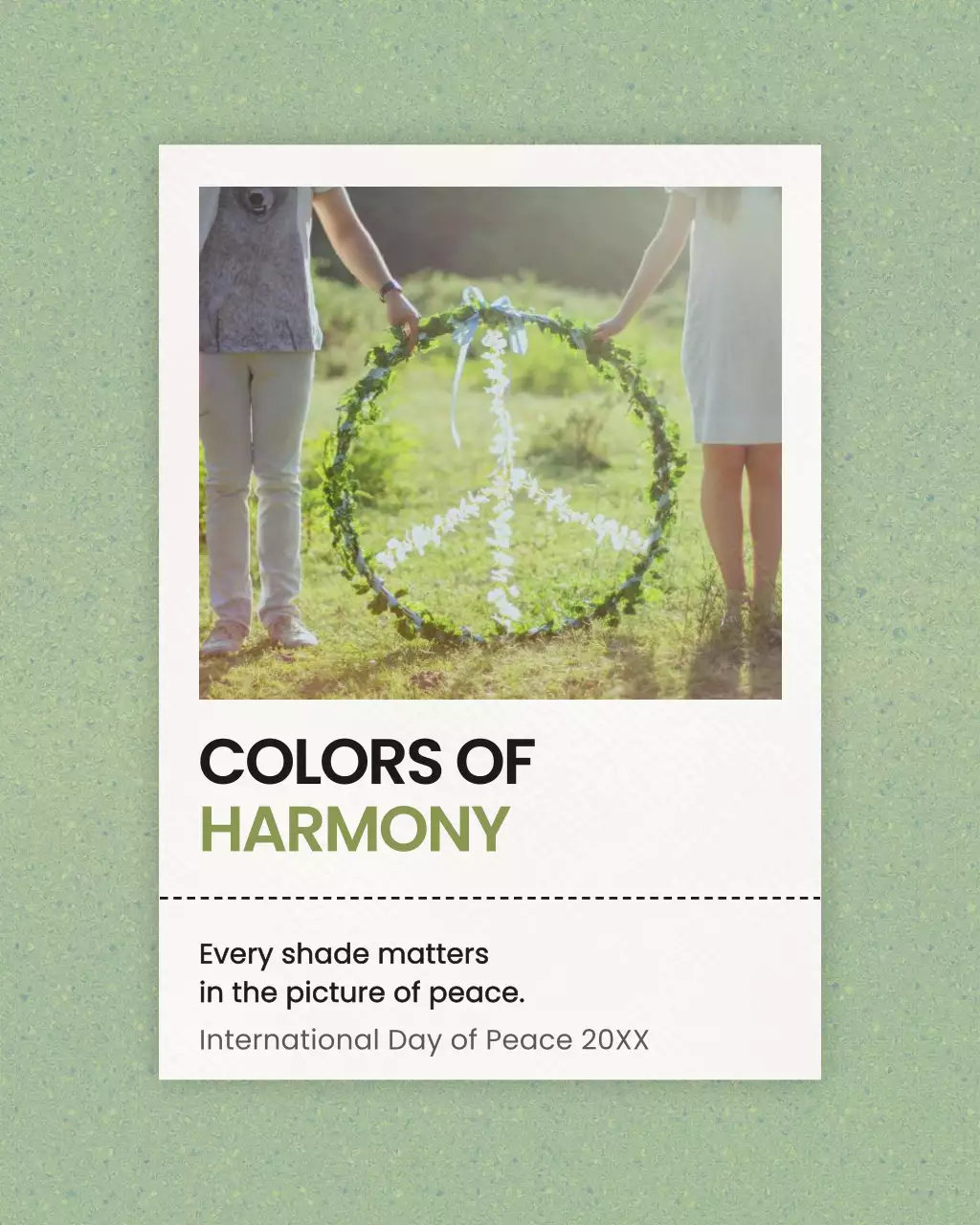 Green Minimalist Peace Announcement Instagram Post