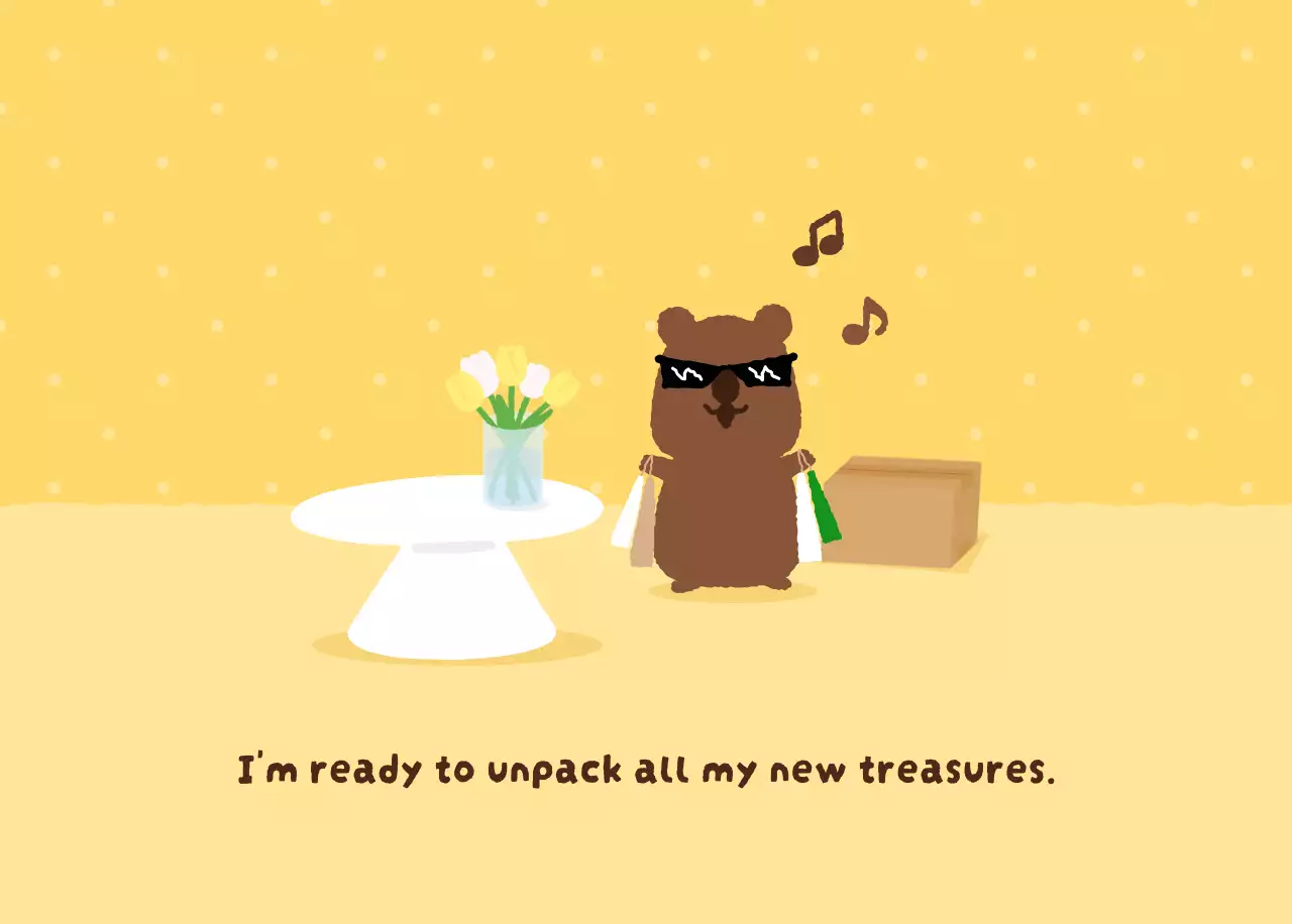 갈색 아기자기한 달력 캘린더