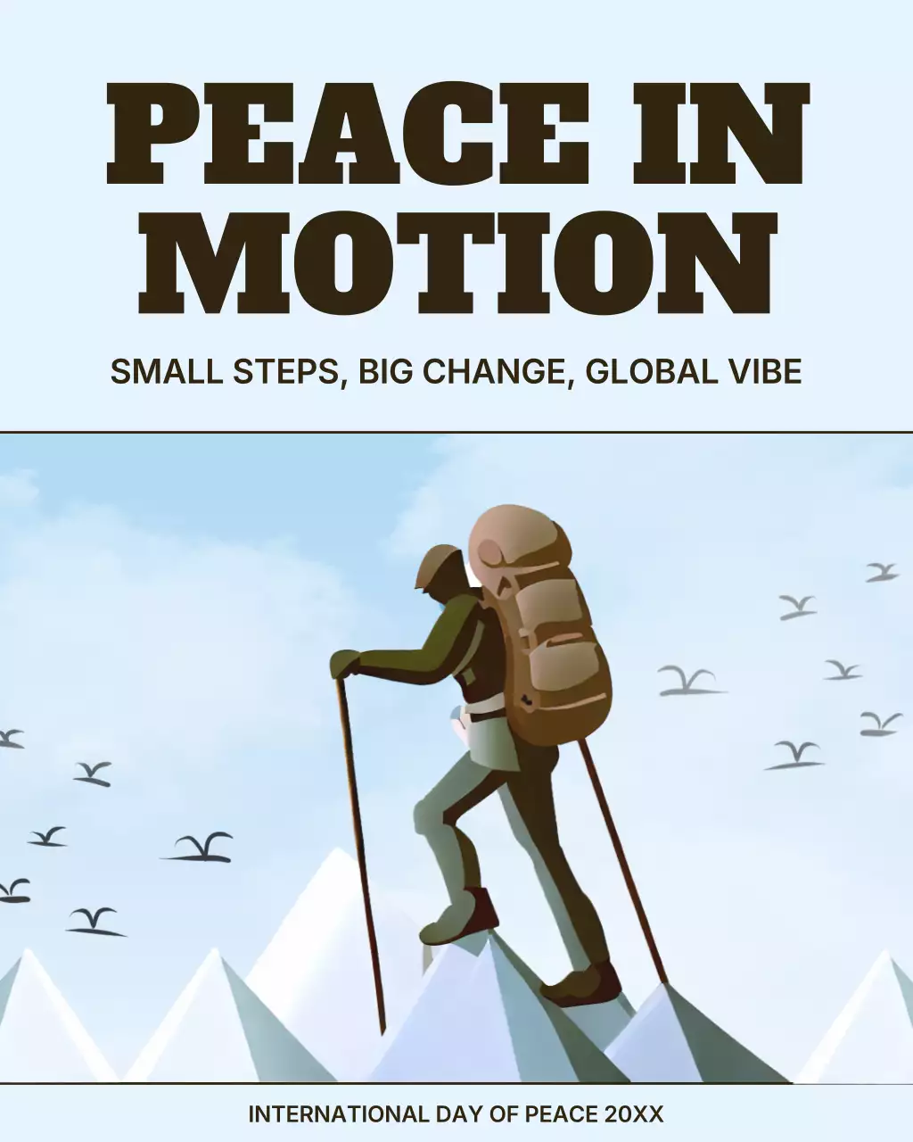 Blue Modern Peace Announcement Instagram Post