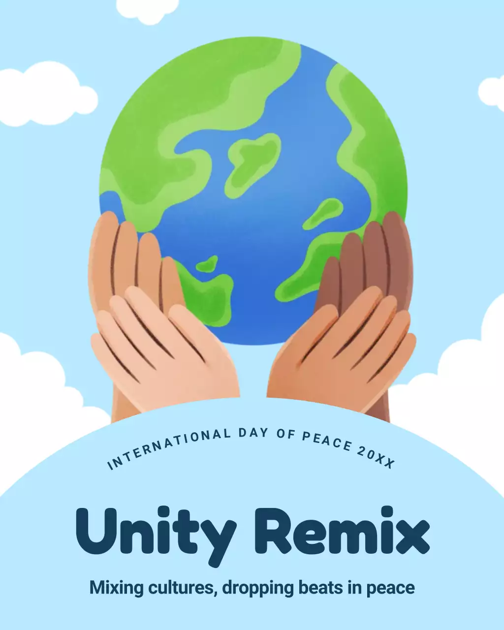 Blue Modern Peace Announcement Instagram Post