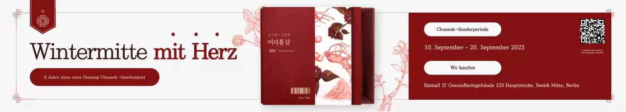 Rote traditionelle Chuseok-Werbung