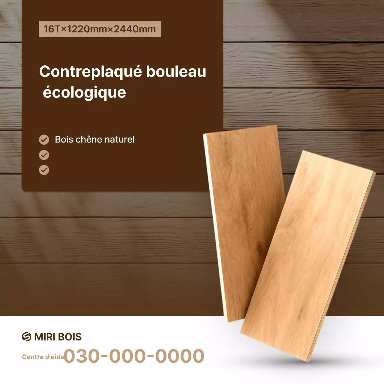 Publicité pour les matériaux de construction modernes de Brown