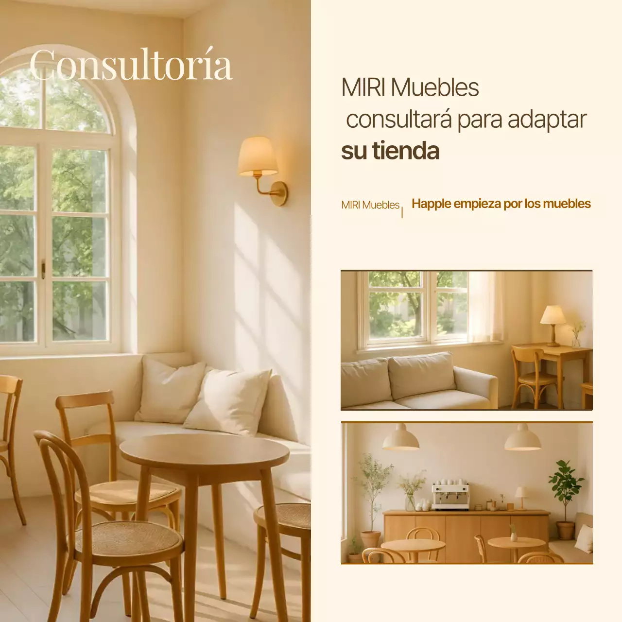 Promoción de consultoría de interiores moderna en beige