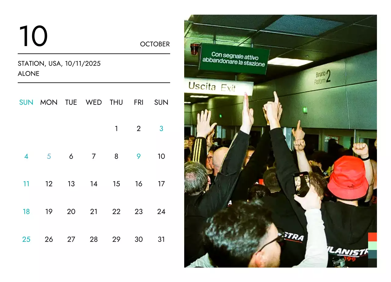 깔끔한 레이아웃의 미니멀 여행 달력