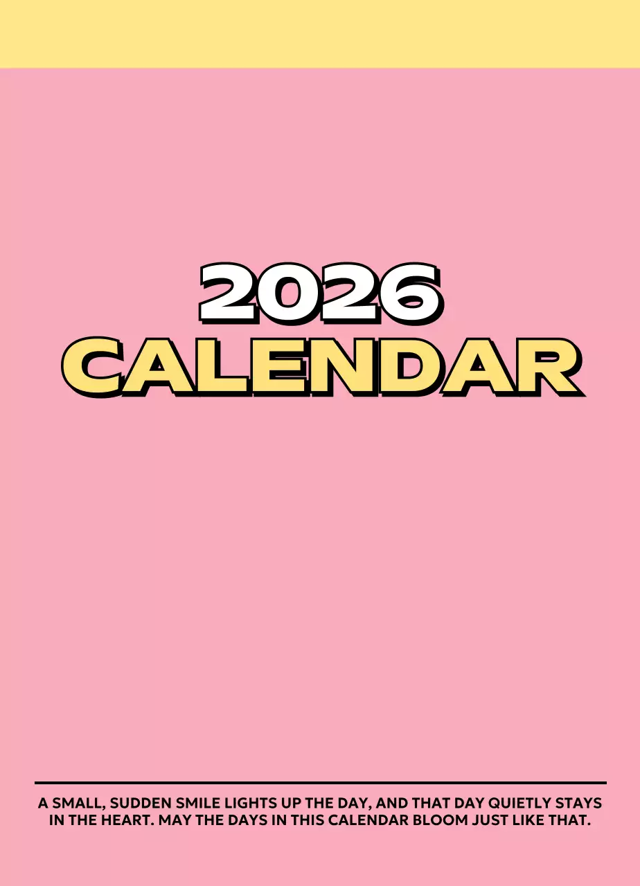 다양한 레트로 일러스트가 있는 화려한 캘린더 달력