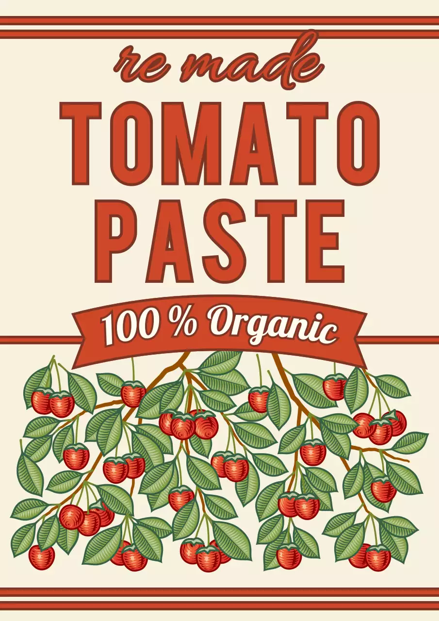 베이지 레트로 식품 광고